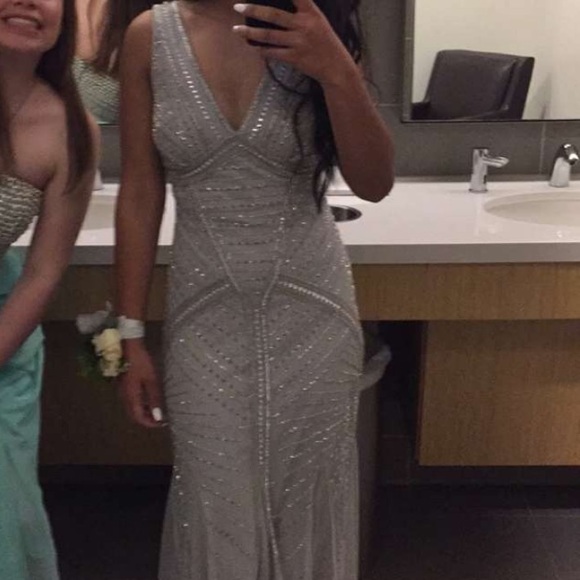 Silver embellished formal black tie prom dress - Picture 3 of 3